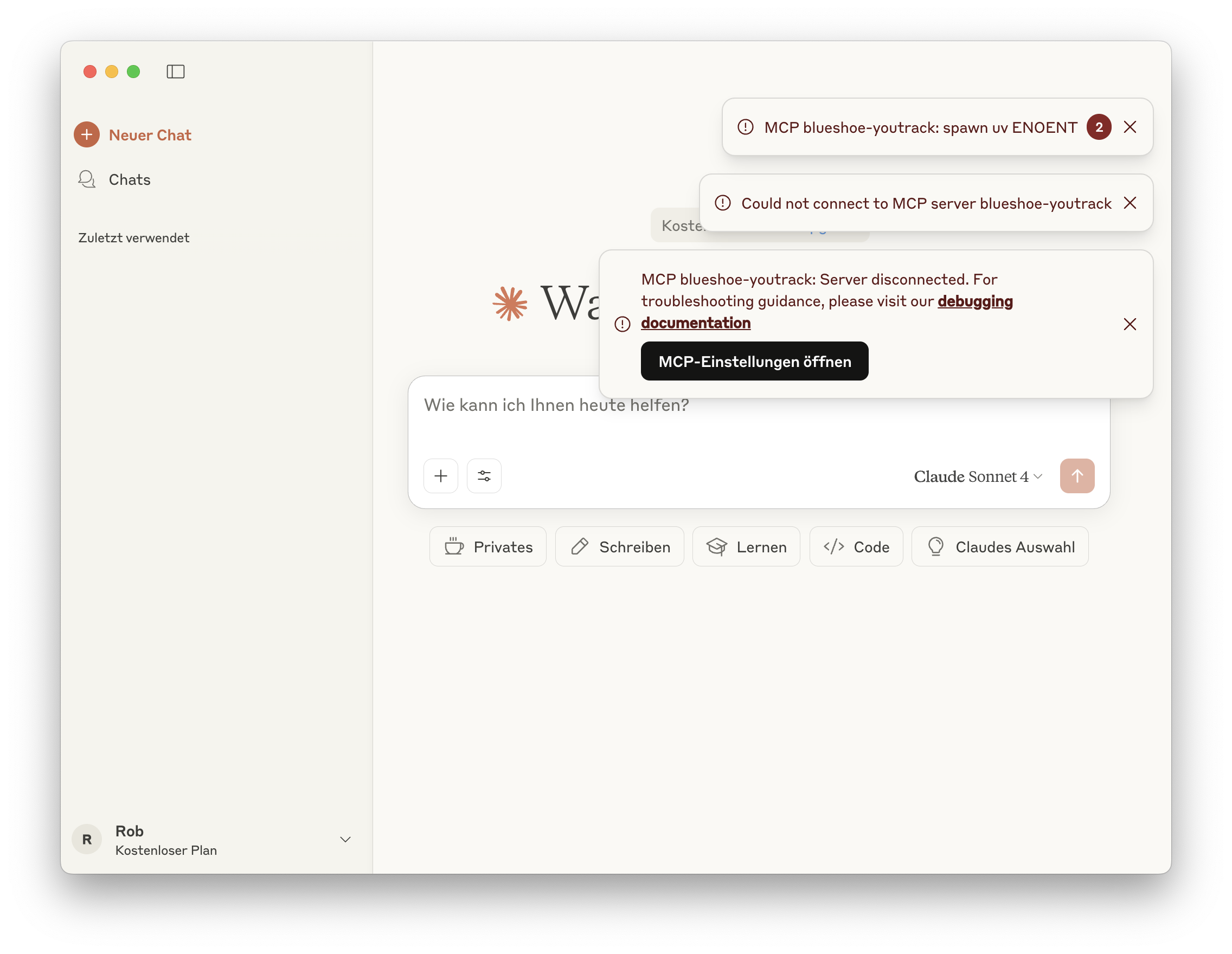 Claude Desktop Error